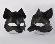 Черная кожаная маска Лиса - фото, цены