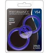 Набор из 3 синих эрекционных колец Vs4 Pure Premium Silicone Cock Ring Set - фото, цены