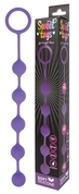 Фиолетовая анальная цепочка с металлическими шариками - 25 см. - фото, цены
