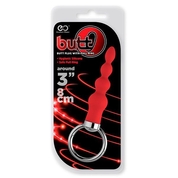 Красная анальная цепочка с колечком Butt O 3inch Butt Plug - фото, цены