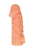 Телесная закрытая насадка с венками Cock Sleeve 006 Size M - 15,6 см. - фото, цены