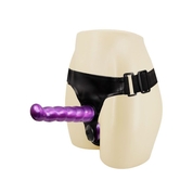 Фиолетовый страпон с двумя насадками - 18 см. - фото, цены