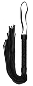 Черная многохвостовая гладкая плеть Luxury Whip - 38,5 см. - фото, цены