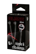 Черные зажимы на соски и клитор на цепочке Deluxe Nipple Clit Clamps - фото, цены