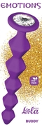 Фиолетовая анальная цепочка с кристаллом Buddy - 17,7 см. - фото, цены
