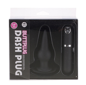 Черная вибровтулка Dash Butt Plug With Mini Controller Iii - 9 см. - фото, цены