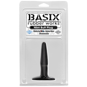 Маленькая чёрная анальная пробка Basix Rubber Works Mini Butt Plug - 10,8 см. - фото, цены