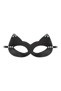 Пикантная черная маска Кошка с заклепками - фото, цены