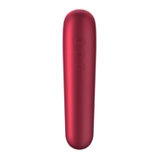 Красный вакуум-волновой стимулятор клитора Dual Love - фото, цены