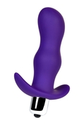 Фиолетовая изогнутая анальная вибропробка - 11,2 см. - фото, цены