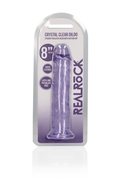 Фиолетовый фаллоимитатор Crystal Clear на присоске - 22 см. - фото, цены
