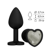 Черная силиконовая пробка с прозрачным кристаллом - 7,3 см. - фото, цены
