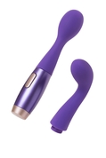 Фиолетовый вибратор Le Stelle Perks Series Ex-1 с 2 сменными насадками - фото, цены