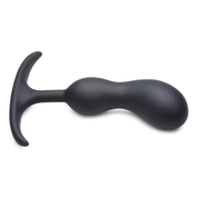 Черный массажер простаты с утяжелителями Premium Silicone Weighted Prostate Plug Medium - 16,3 см. - фото, цены