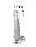 Прозрачный фаллоимитатор с мошонкой на присоске 11’’ Cock with Balls - 30,5 см. - фото, цены