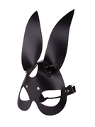 Чёрная кожаная маска с длинными ушками - фото, цены