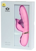 Розовый вибратор с клиторальным отростком Melow - 19,8 см. - фото, цены