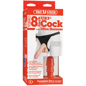 Страпон с вибрацией Vac-U-Lock Set Vibro 8 Ultraskyn Ultra Harness - 21 см. - фото, цены