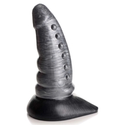 Серый фантазийный фаллоимитатор Beastly Tapered Bumpy Silicone Dildo - 21 см. - фото, цены