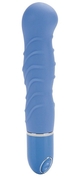 Голубой гнущийся вибратор Silicone Pleasure Bendie Ripple G s - 17,3 см. - фото, цены
