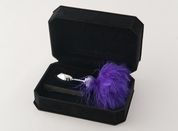 Малая анальная втулка с фиолетовой опушкой - 7 см. - фото, цены