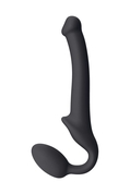 Черный безремневой страпон Silicone Bendable Strap-On - size S - фото, цены