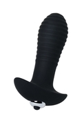 Чёрная анальная втулка S-hande Spiral с вибрацией - 10,3 см. - фото, цены