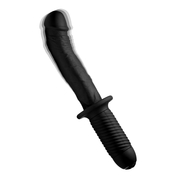 Черный вибратор The Large Realistic 10x Silicone Vibrator with Handle - 30,5 см. - фото, цены