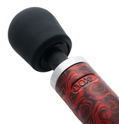 Красно-черный жезловый вибратор Doxy Die Cast с розами - фото, цены