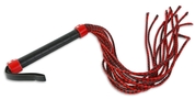 Красно-чёрная плеть-многохвостка с гладкой рукоятью - 77 см. - фото, цены