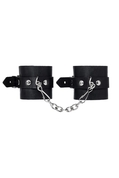 Черные однослойные кожаные наручники - фото, цены