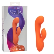 Оранжевый вибромассажер Stella Liquid Silicone Dual “g” - 17,75 см. - фото, цены