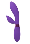 Фиолетовый вибратор Leyla с клиторальным отростком - 20,5 см. - фото, цены