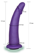 Фиолетовая гладкая изогнутая насадка-плаг - 17 см. - фото, цены