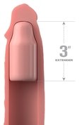 Телесная насадка-удлинитель 3 Inch Silicone Mega X-tension - 22,9 см. - фото, цены