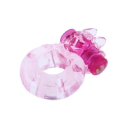 Розовое эрекционное виброкольцо с кошкой на вибропуле - фото, цены