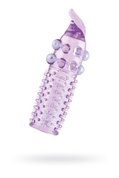Гелевая фиолетовая насадка с шариками, шипами и усиком - 11 см. - фото, цены