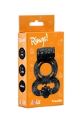 Чёрное эрекционное кольцо Rings Treadle с подхватом - фото, цены