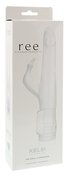 Белый вибратор с клиторальным отростком Kelsi - 18,5 см. - фото, цены
