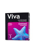 Презервативы с точечками Viva Dotted - 3 шт. - фото, цены