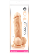 Телесный фаллоимитатор Colours Pleasures Thick 5 Dildo - 18,3 см. - фото, цены