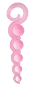 Розовая анальная цепочка из 5 шариков различного диаметра - 25,5 см. - фото, цены