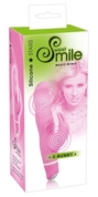 Розовый вибратор Smile Bunny с клиторальным зайчиком - 15 см. - фото, цены