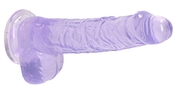 Фиолетовый фаллоимитатор Realrock Crystal Clear 6 inch - 17 см. - фото, цены