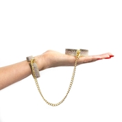 Золотистые наручники Diamond Handcuffs Liz - фото, цены