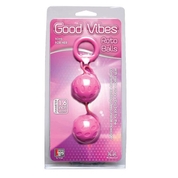 Розовые вагинальные шарики с рельефом Good Vibes Roto Balls - фото, цены