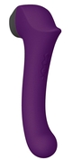 Фиолетовый клиторальный стимулятор Caldo с функцией вибратора - 19 см. - фото, цены