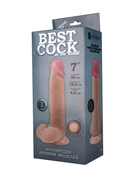 Телесный фаллоимитатор на присоске Best Cock 7 - 20 см. - фото, цены