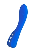 Нереалистичный синий вибратор Blury - 18,5 см. - фото, цены