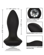 Черная анальная вибропробка с кристаллом Vibrating Petite Crystal Probe - 9,5 см. - фото, цены